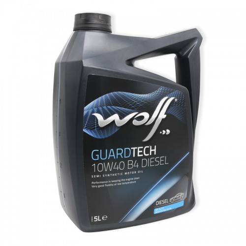 Wolf Guardtech 10W40 B4 DIESEL SL/CF, A3/B4 - мастило напівсинтетичне для двигуна, 41581, 5л